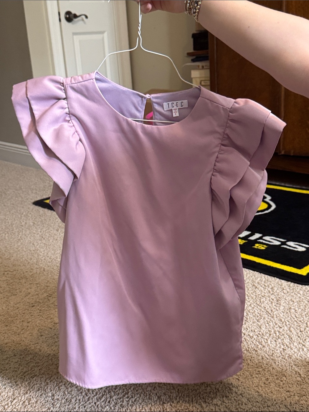 Lilac Ruffle Sleeve Blouse